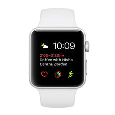 Apple Watch 42mm Silver Aluminium Case White Sport Band MNNL2 (Silver)